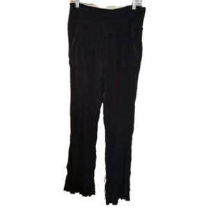 Three Dots Gauze Elastic Waist Black Boho Pants Womens Size Large
